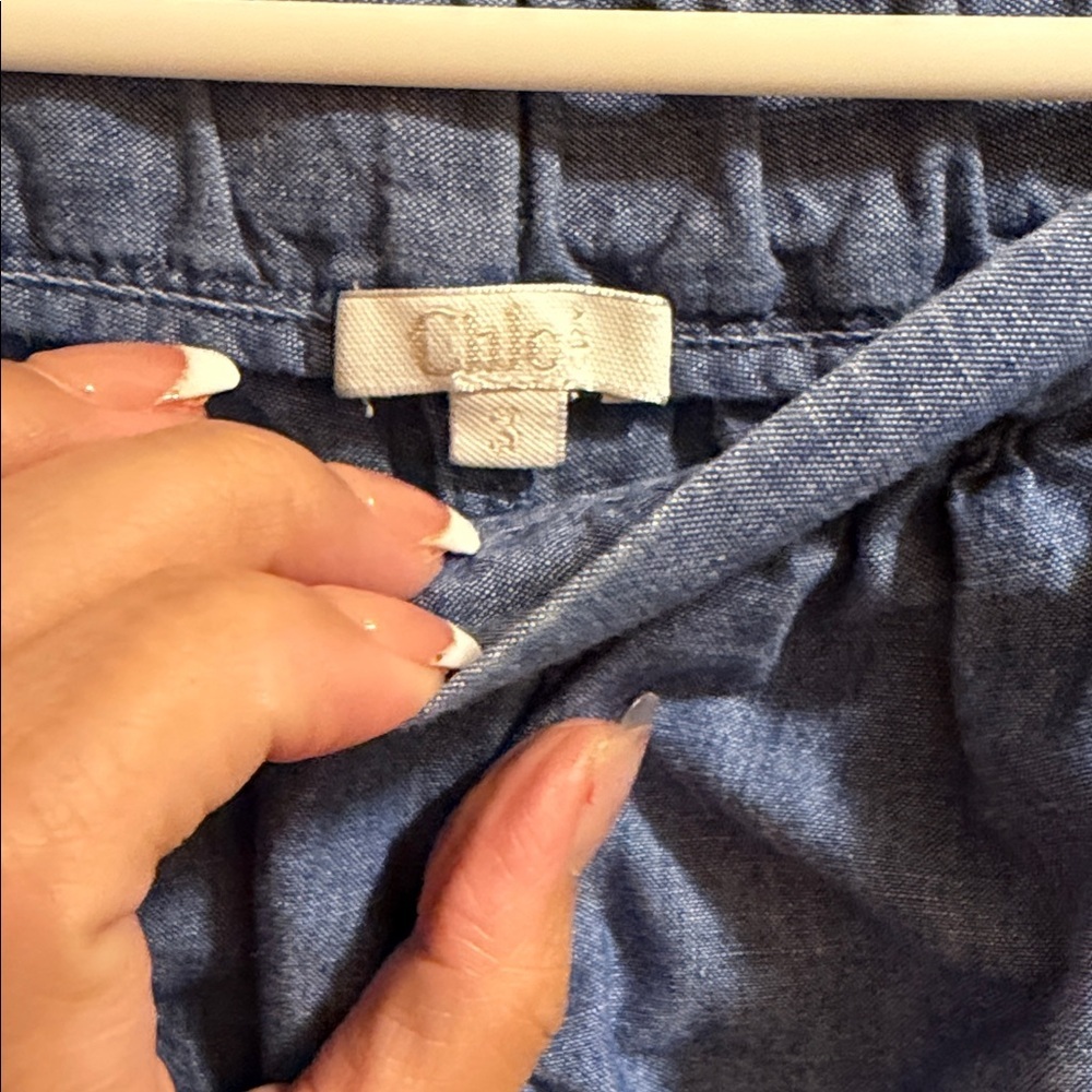 Chloe Light Blue Star Embroidered Bermudas - Picture 3 of 5